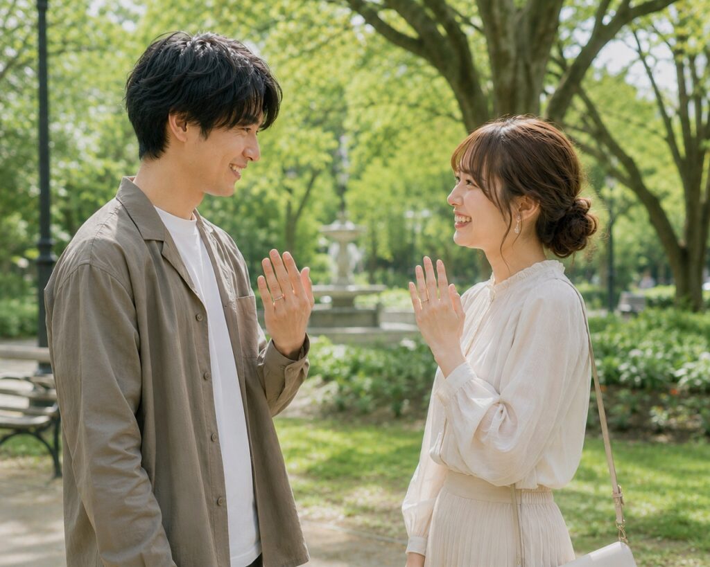 結婚の思い出　指輪の交換