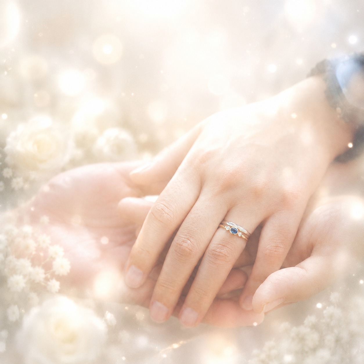 ご結婚のお祝いにサファイアリングの贈り物