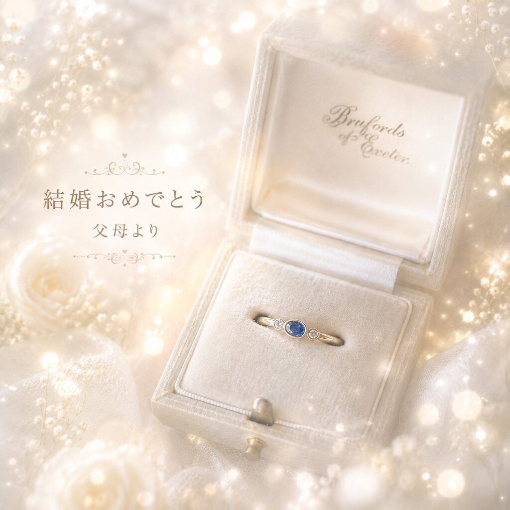 ご結婚のお祝いにサファイアリングの贈り物♪